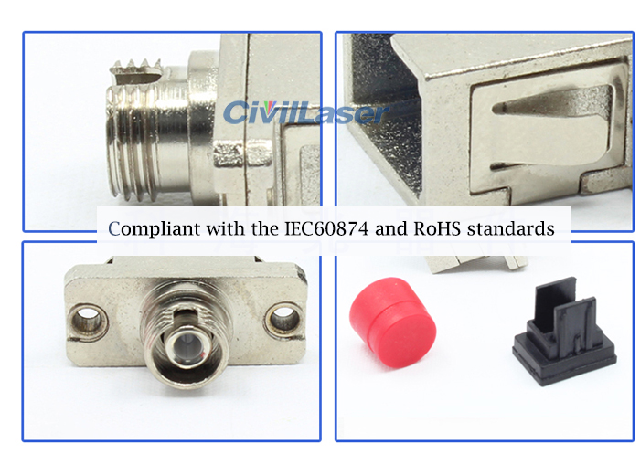 SC To FC Singal Core Fiber Optic Adapter Metal Flange Plate